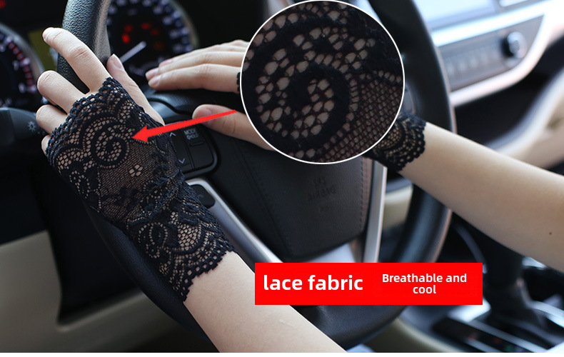 Fabrik direkt sonnencreme spitze handschuhe halb finger frauen sommer dünne fahren finger narbe tattoo halbe dekoration großhandel_voghion.com