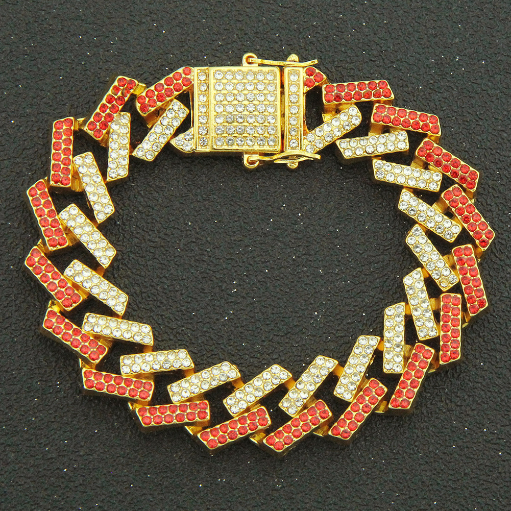 Bracelet En Alliage En Forme De Diamant Avec Diamants Colorés Et Géométriques À La Mode display picture 1