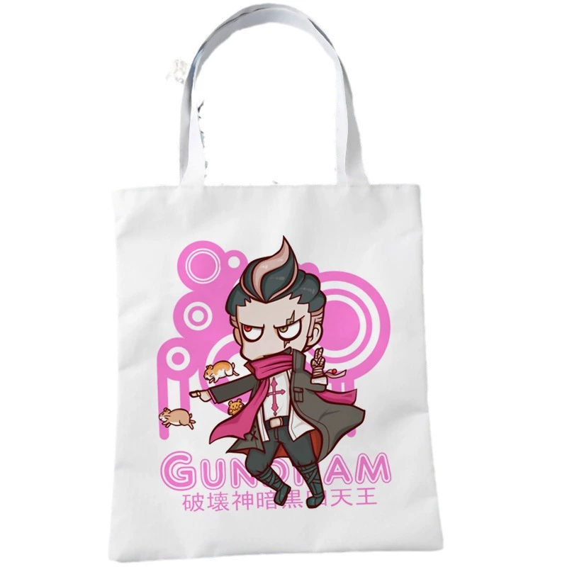 [Сумка для покупок Danganronpa холст Болсо мешок для покупок с принтом холст большая емкость]