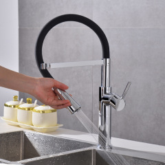 Cross-border exclusive kitchen faucet with height-adjustable dual-mode hot and cold stretching water faucet universal sink faucet