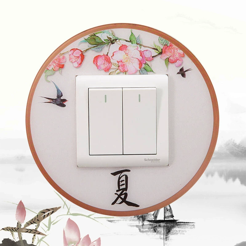 Acrylic switch key on wall, protective case, decorations, creative round jewelry, simple and elegant design