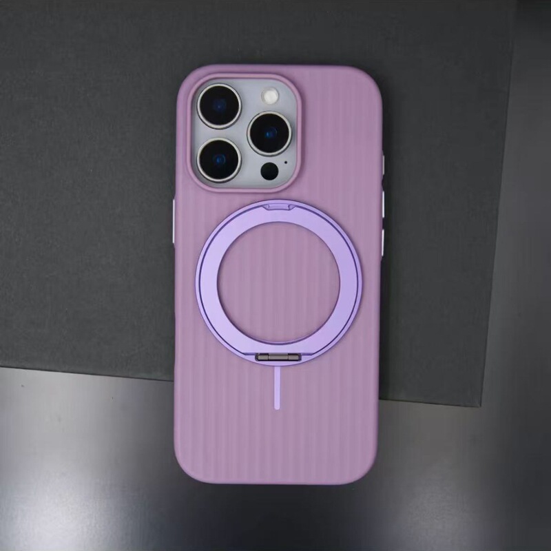 适用于iPhone17手机壳瓦楞解压磁吸旋转支架苹果16磨砂防摔保护套|undefined