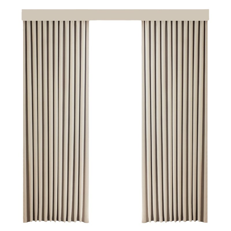 Cream viento chenilla cortina terminada tela opacas dormitorio sala de estar sombrilla protección solar Shaoxing Keqiao cortina sin agujeros