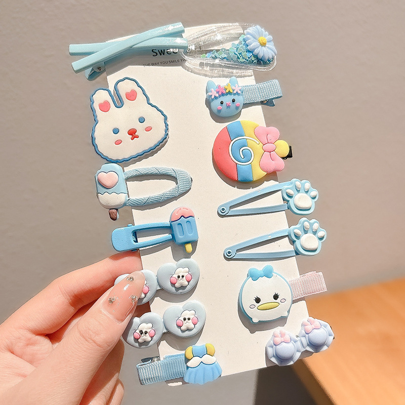 Clip de cabello de dibujos animados para bebés, cabello de bebés poco no lesiones, clip de cabello fetal, clip de tela para niñas, clip de cabello de sudor roto, adornamiento para el cabello