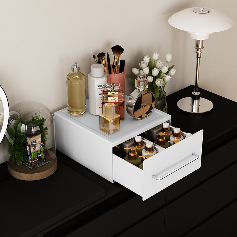 Dust-proof Cosmetics Storage Box Advanced Sense Drawer-type Desktop Storage Rack Skin Care Storage Cabinet Japanese and Korean Wholesale