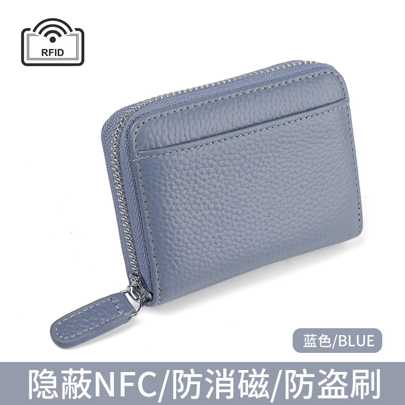トップ層牛革rfid盗難防止カードバッグ銀行カードカードカードカバー名刺バッグオルガンカードバッグ財布|undefined