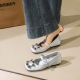 836-K211 Fashion Water Diamond Metal Buckle Strap Mary Jane Shoes Women's Round Head Inner Height Increase Silk Shallow Mouth Single Shoe
