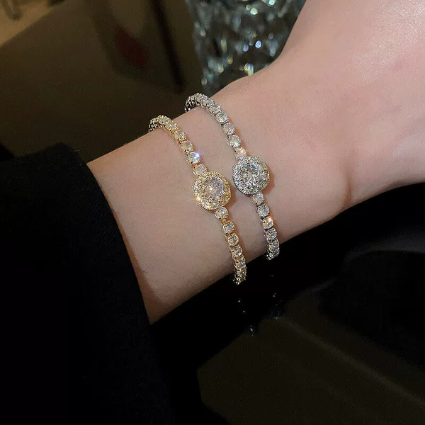 Europe and the United States hot new fashion rose gold love zircon bracelet simple alloy diamond ladies bracelet bracelet