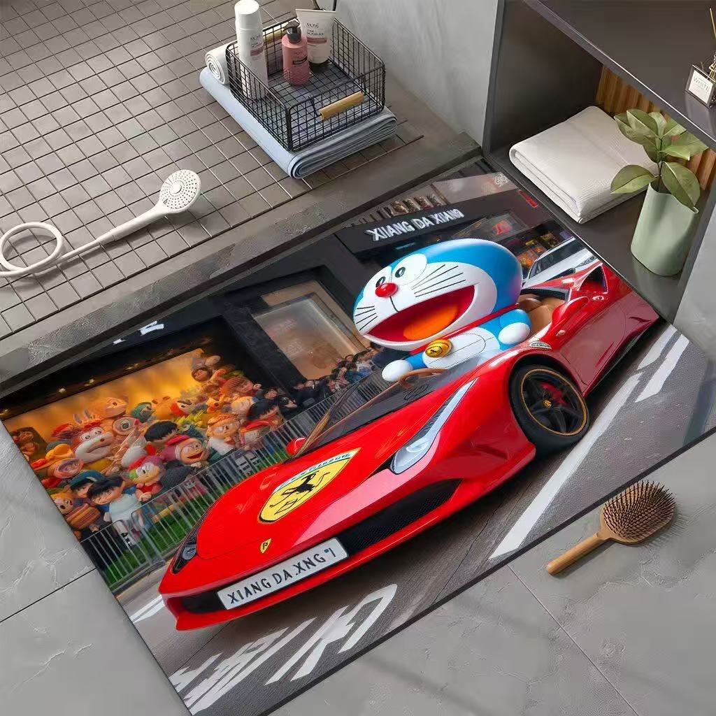 3D estereoscópico alfombra de suelo de baño inodoro puerta de absorción de agua alga de barro esterilla antideslizante inodoro doméstico puerta de entrada esterilla