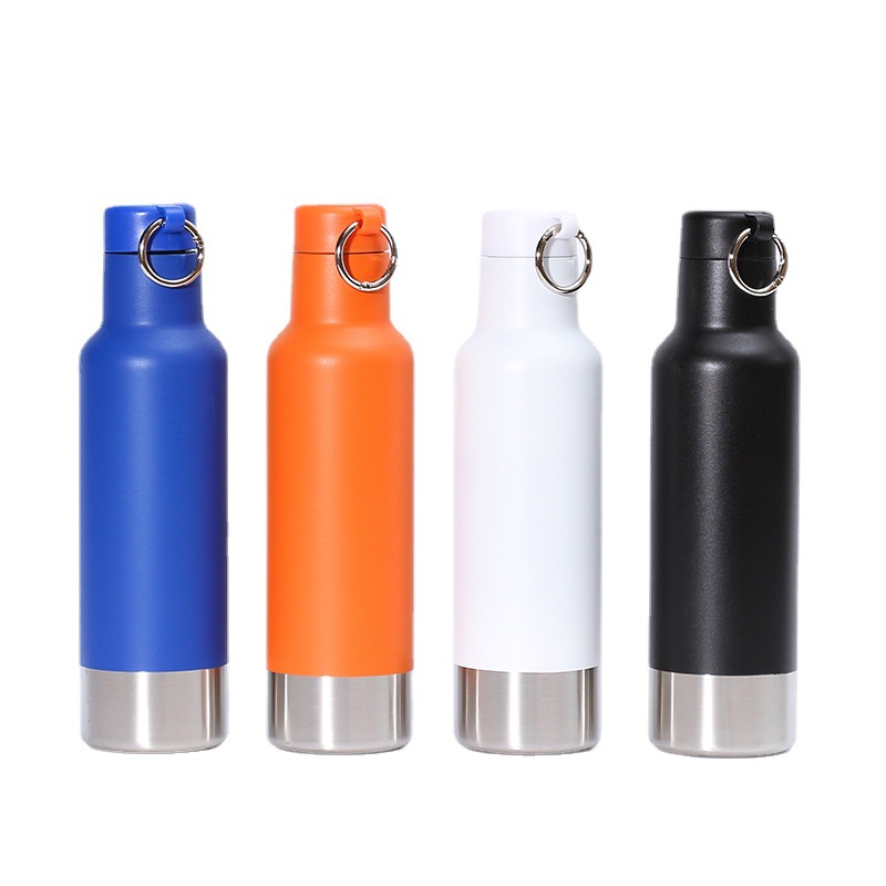 Deportes 304 termo de acero inoxidable taza al aire libre deportes portátiles botella agua con anillo elevación esmerilado vacío olla viaje por mayor