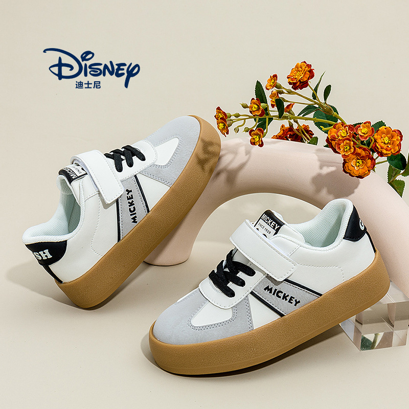 正品迪士尼儿童板鞋2024春季新款女童阿甘鞋经典时尚韩版中大童鞋