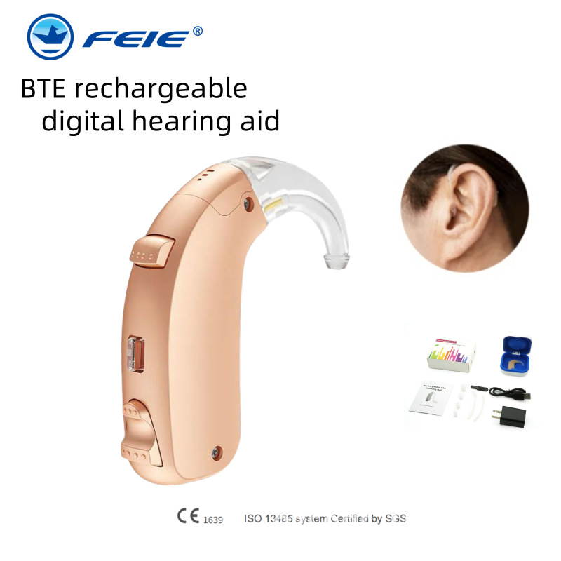 飞鹅跨境充电数字大功率BTE助听器老年人重度耳聋耳背Hearing aid