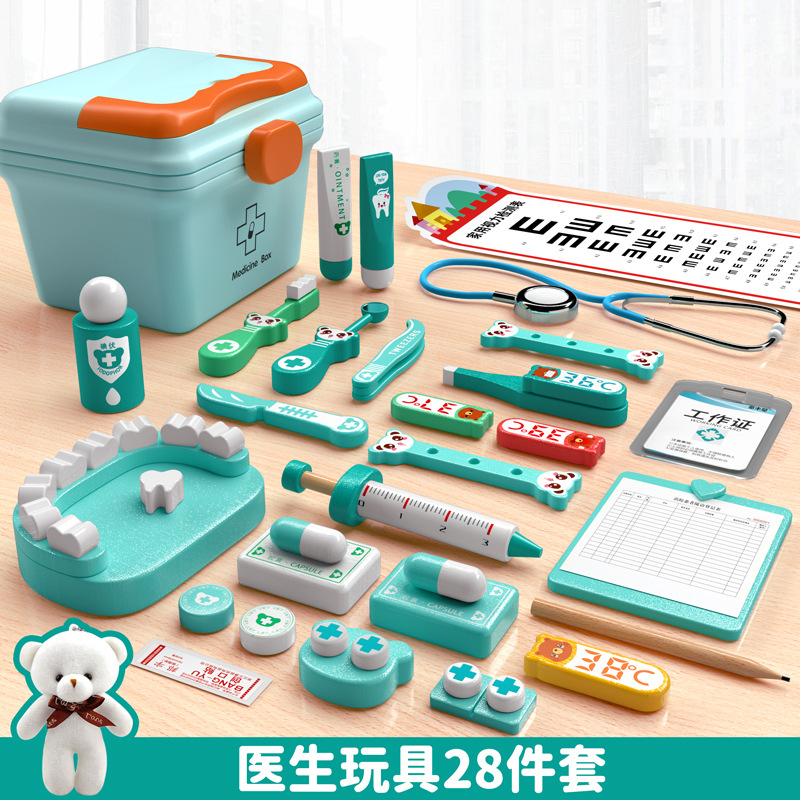 Pequeño doctor juguete juego de la casa niña simulación atención médica juego completo inyección niño de 3 a 6 años estetoscopio niños