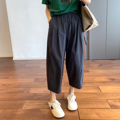 Japanese-style casual women's spring summer slimming wide-leg pants for summer to hide meat 90% business harem balloon pants loose high-waist