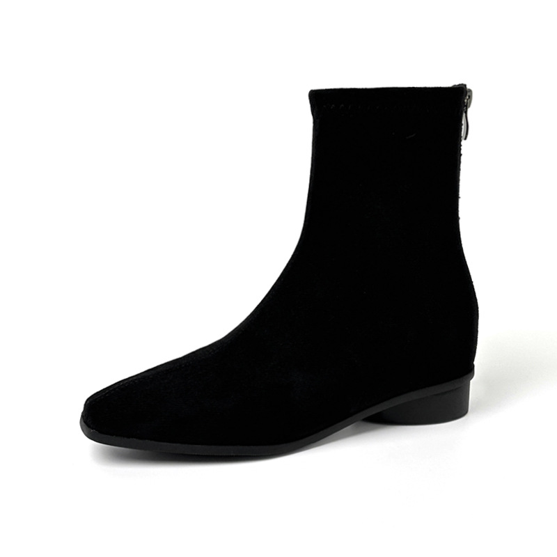 Botines Martin con tacón grueso para mujer de 6 cm, microfibra, cremallera trasera, térmicos, para uso diario