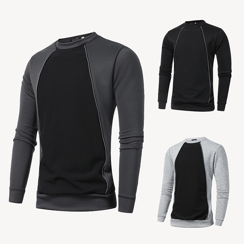 autumn fashionable sports sweatshirt with zipper with a round collar…