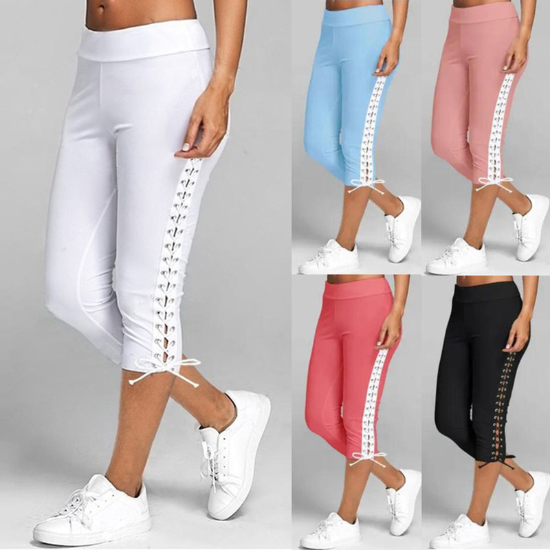 2023 Spring and Summer Ebay Wish Sexy Slim-Fitting Eyelet Straps Multi-Color Sports Pants and Leggings Breathable