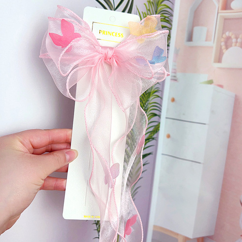 Children's hairband handmade bow braided hair clip head accessory ponytail crown princess ribbon hairpin for girls