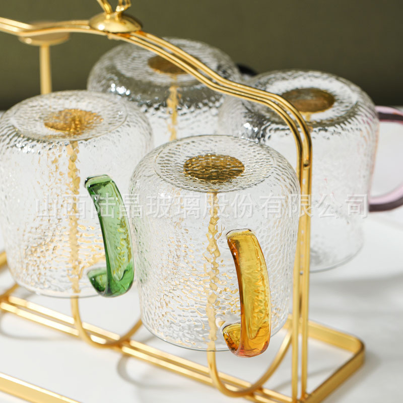 Colorante taza de desayuno de avena de gran capacidad taza de desayuno de vidrio de alta borosilicina casera taza de agua de leche con taza de café