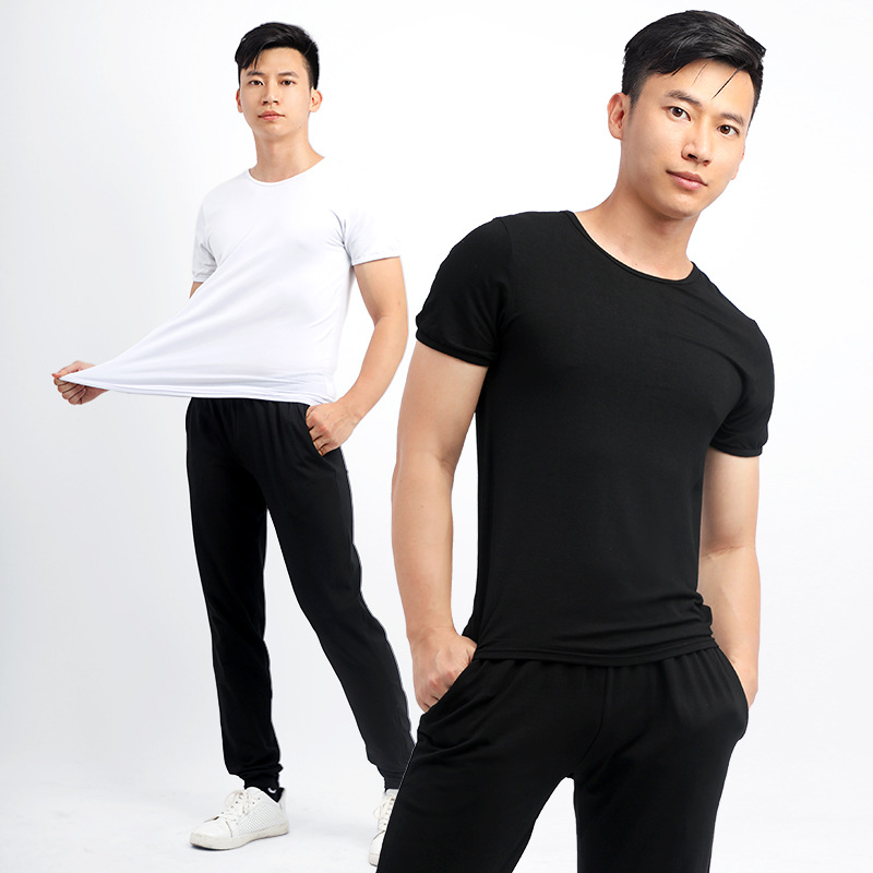 Adulto de la aptitud de los hombres de manga corta de verano de entrenamiento casual de running slim fit ropa modal sudor absorbente transpirable camiseta superior