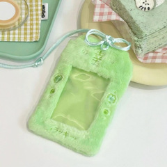 小紅書同款粉色御守櫻花毛絨卡套公交飯卡追星小卡3寸卡套收納包