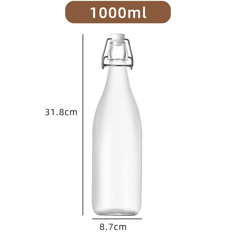 スナップオンガラス酵素ボトルスイングキャップジュースドリンクビールボトル茶色の厚みのある防爆果実酒ボトル 500 ミリリットル|undefined