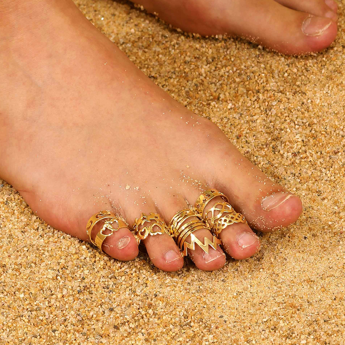 Toe Rings Classification Wholesale Jewelry Simple Style Classic Style Geometric Star Heart Shape Alloy Toe Rings