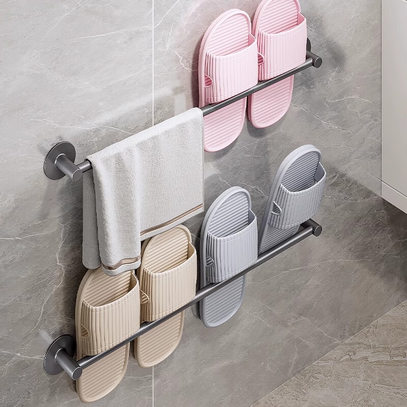 Factory supply bathroom slipper rack non-perforated toilet wall hanging rack drain rack shoe hanging artifact