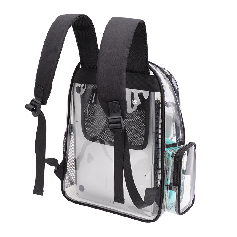 Fábrica de nueva moda personalizada de moda de moda de bolsillo de gran capacidad mochila de PVC transparente mochila a prueba de rociadores image 5