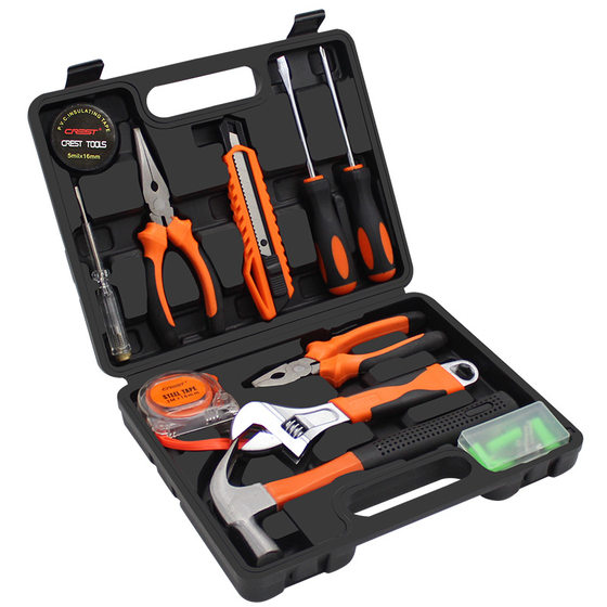 Red 11-piece manual home screwdriver tool combination hardware suit real estate gift kit