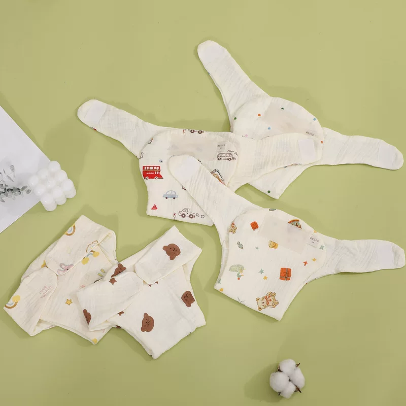 Summer gauze children's diaper, trousers for new born, washable, wholesale