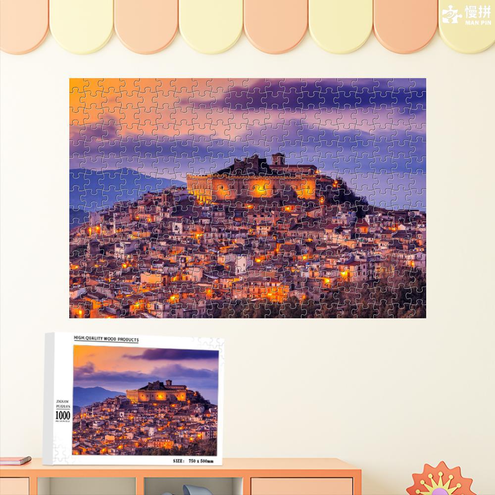 Miles de luces rompecabezas 1000 piezas de madera para niños adultos juguetes 500 piezas 300 piezas al por mayor paisaje entrega de una pieza