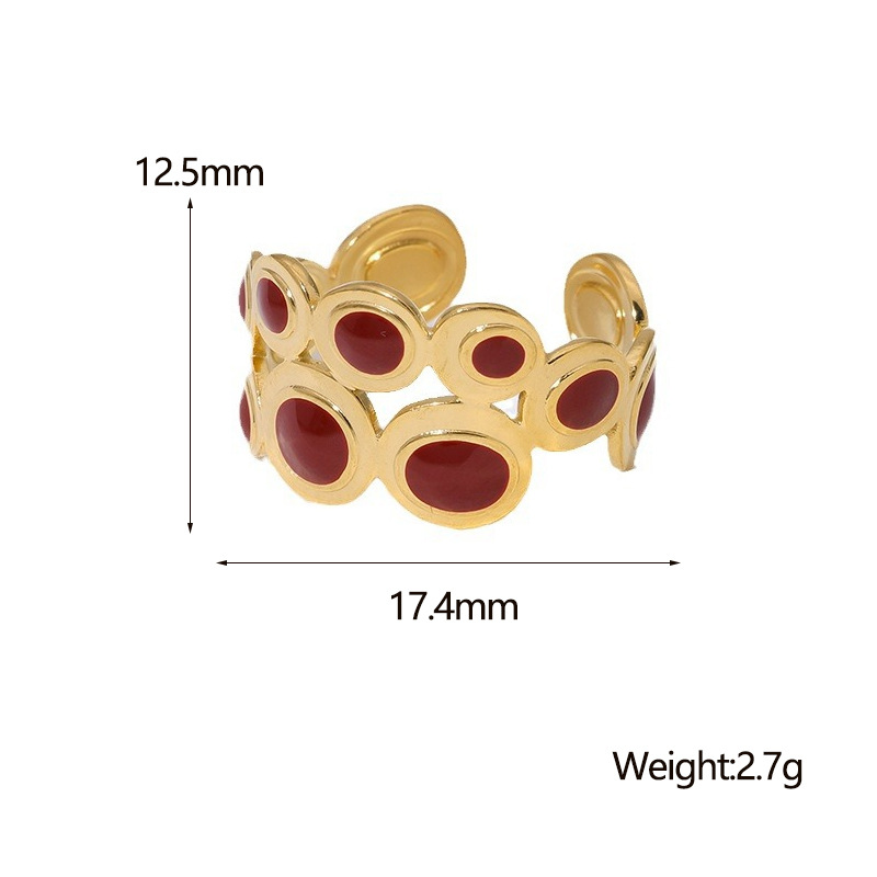 PVD Coated Animal Prints Jewelry Geometric 304 Stainless Steel Casual Simple Style Waterproof Non Tarnish Open Rings display picture 3