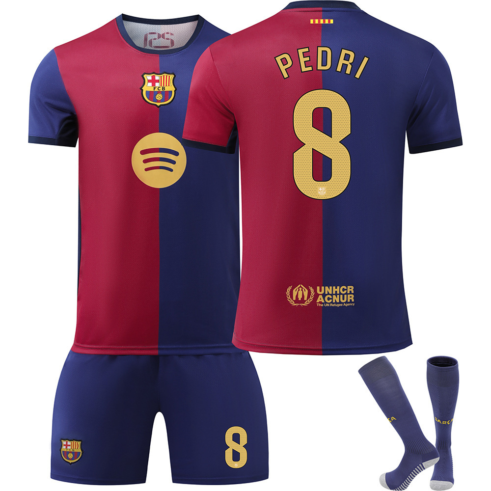 2425 Barcelona Home Jersey No. 9 Levan 19 Yamal 8 Pedri No. 10 New Advertising Football Jersey suit Male