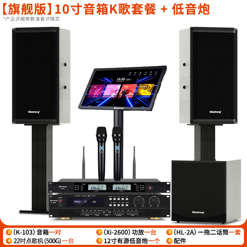 QIASHENG ファミリー KTV オーディオセットフルセットのカラオケマシンホームプロフェッショナルカラオケカラオケマシンスピーカー機器|undefined