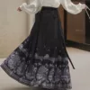 Black-[Long/Horse Face Skirt]
