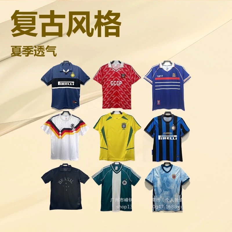Classic Retro Italian Jerseys with High-Quality Fabrics, Same Style as the Club'S, Exclusively for Cross-Border Sales, Wholesale from the Source Factory