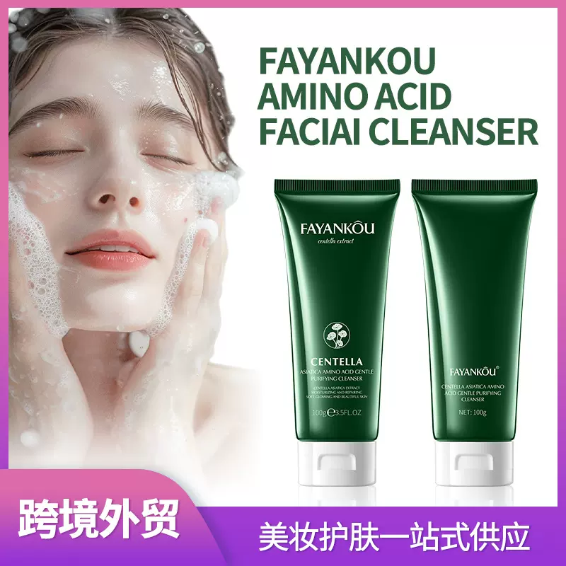 全英文氨基酸洗面奶 积雪草温和洁面乳FAYANKOU 跨境外贸工厂直销