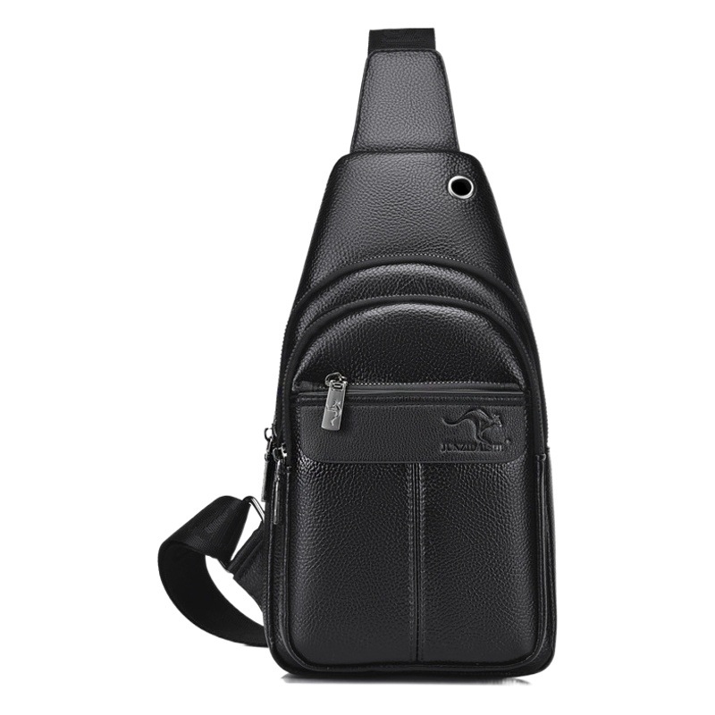 2022 nuevo bolso de pecho de los hombres Bolso de hombro de los hombres de gran capacidad Multi-compartimiento de cuero suave bolso casual crossbody de una pieza de entrega