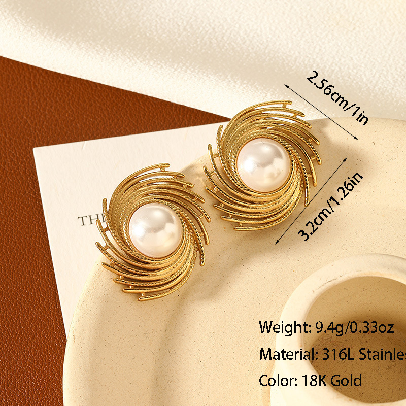 10g Weight Titanium Steel Ear Needle Material Ear Studs Classification 1 Pair Quantity Daily, Street Occasion Titanium Steel Material Geometric Pattern All Seasons Season Women's Gender Plating Design Retro, Commute Style 1 Pair Retro Commute Geometric Plating Titanium Steel Ear Studs 36