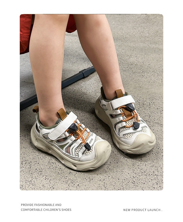 Lightweight Breathable Childrens Sandals Closed Toe Beach Shoes_voghion.com
