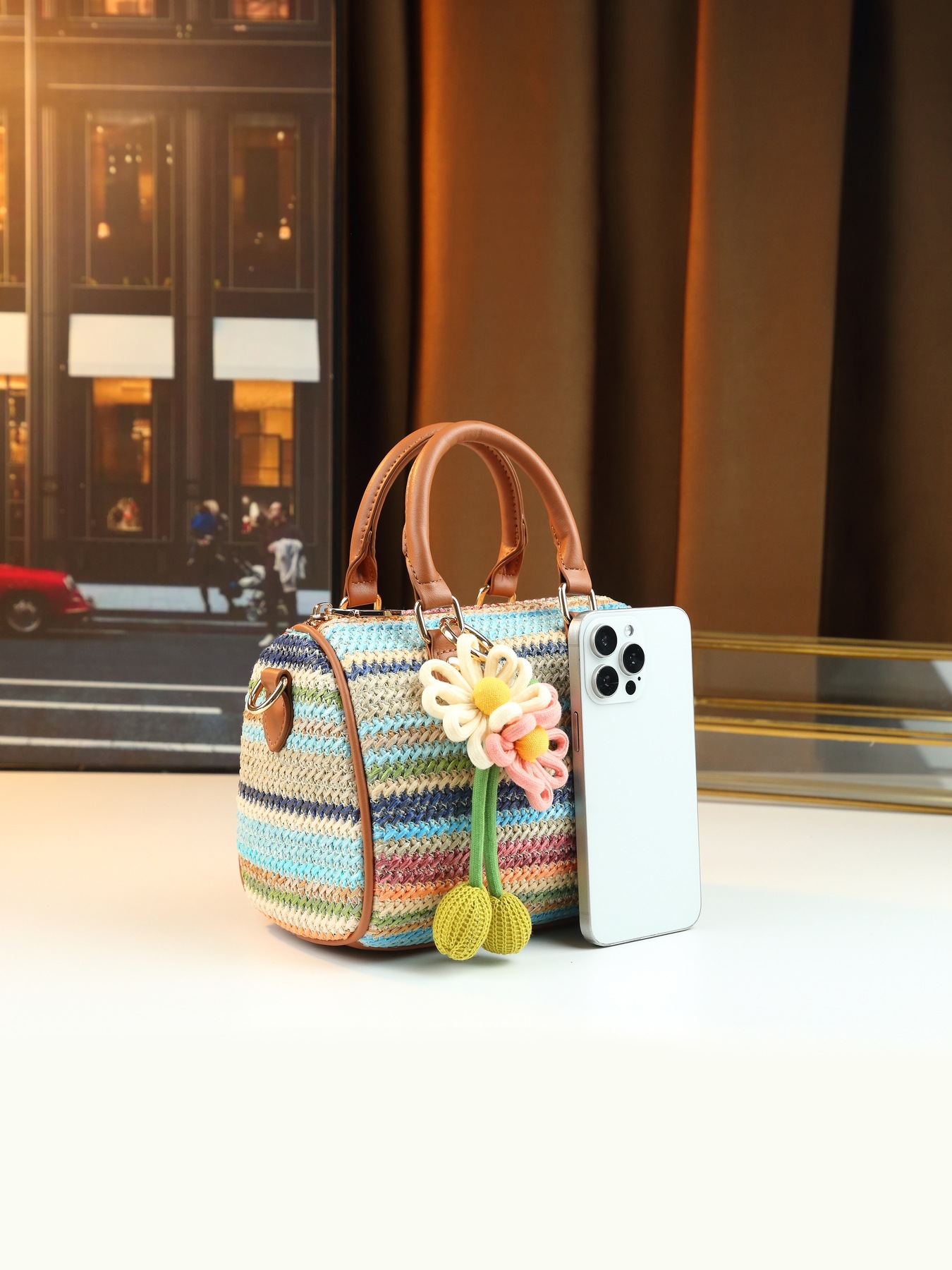 Women's Canvas Patchwork Bucket Bag For Casual Summer Commuting_voghion.com
