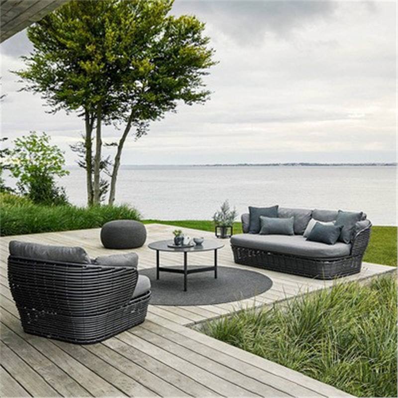 Sofá al aire libre combinación patio hotel terraza villa B & B ocio silla de mimbre exterior impermeable protector solar muebles de ratán