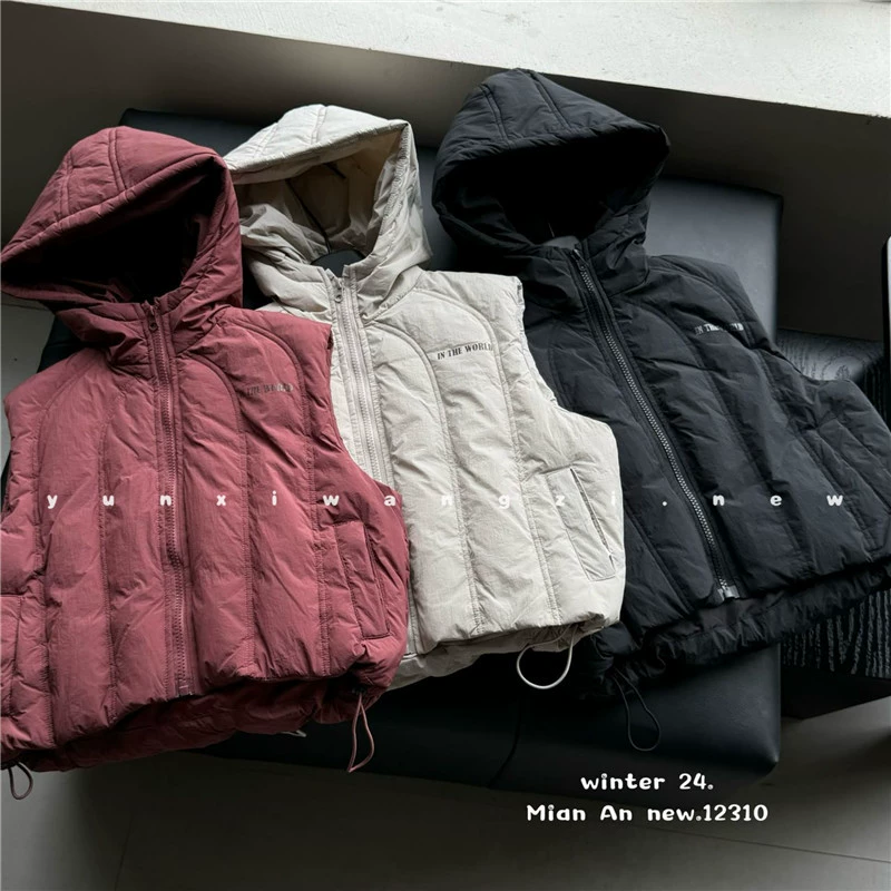 Детский зимний пуховый жилет с капюшоном, новая модель 2025 года для мальчиков и девочек, модный пуховик в корейском стиле, теплый жилет