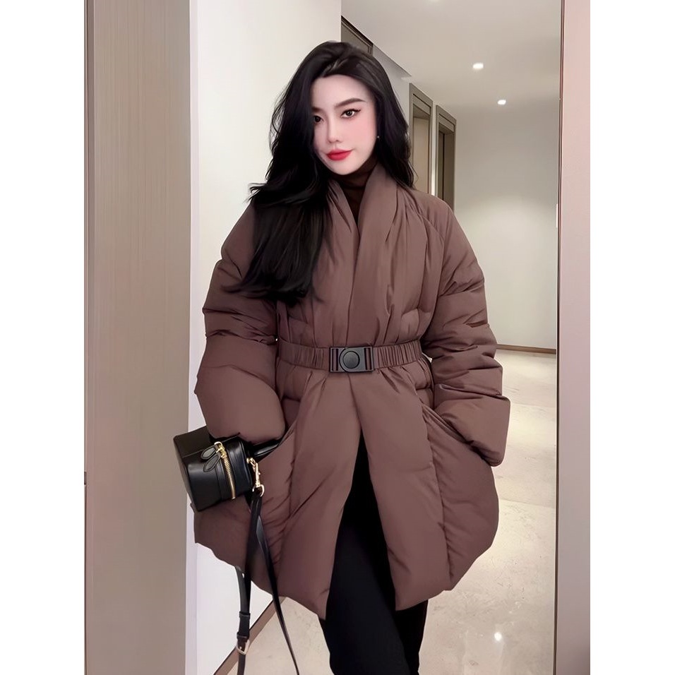 高级设计感收腰显瘦羽绒服女2025冬季简约宽松保暖加厚羽绒外套潮