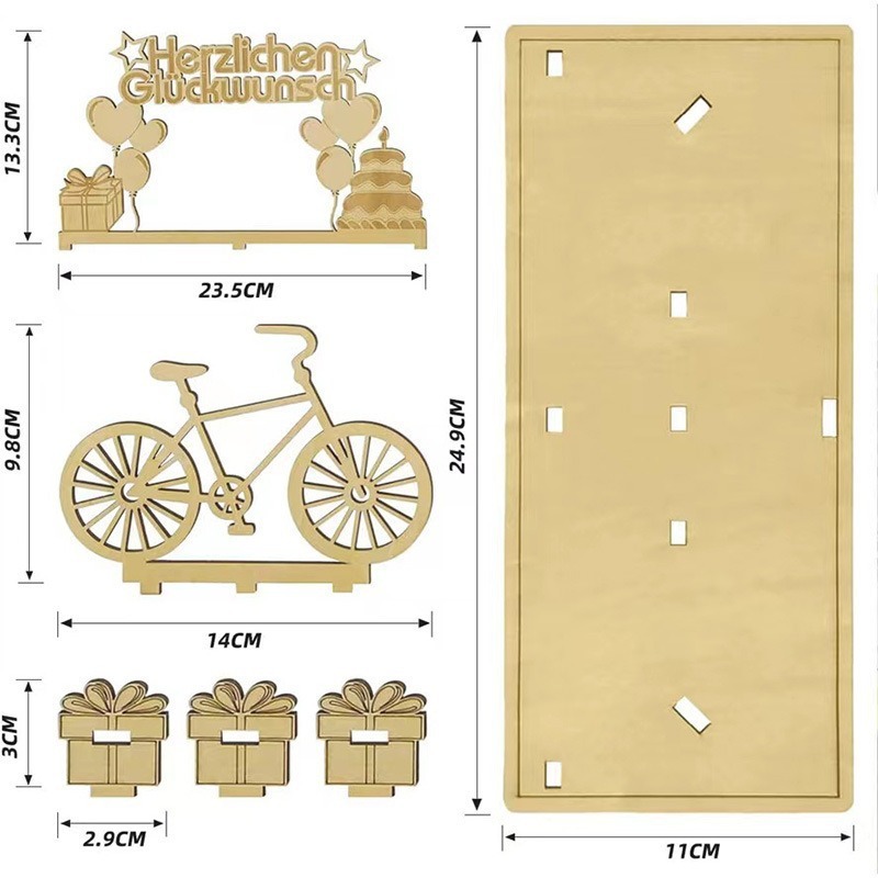 スポットクロスボーダー自転車スタイルの家の装飾品 DIY 誕生日ギフト財布パーティー小道具木製|undefined