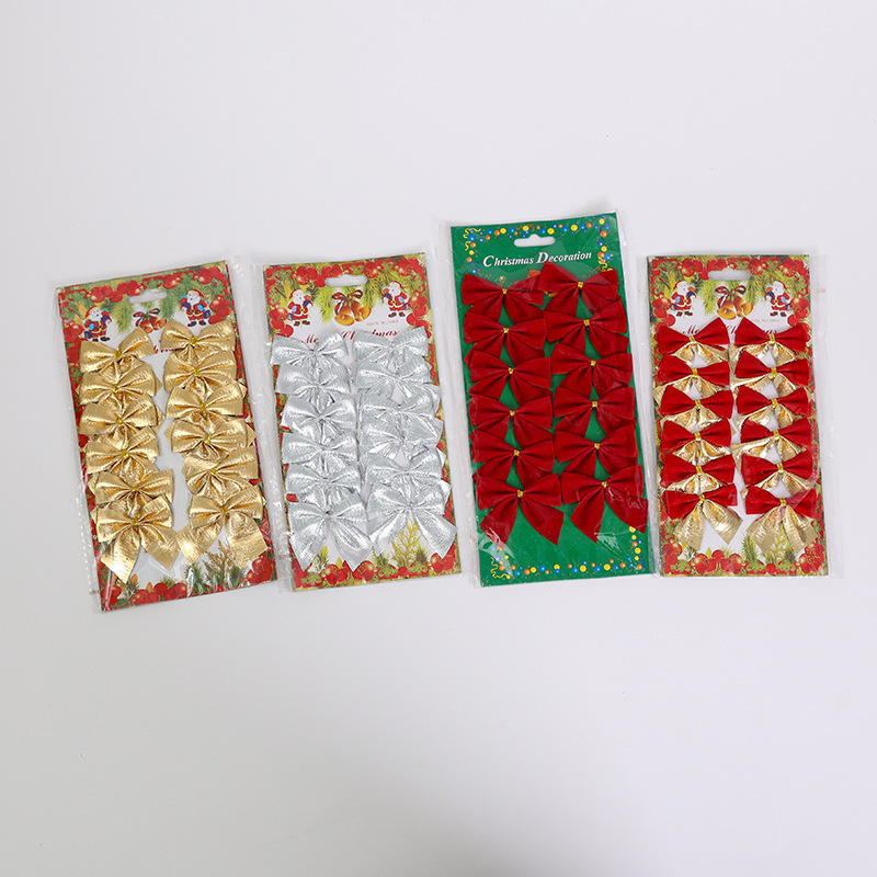 Cross-Border Hot-Selling Spot Christmas Tree Decoration Pendant Christmas Decorations Velvet Bow 6cm 12 Pieces/Board Cross-Border Hot-Selling Spot Christmas Tree Decoration Pendant Christmas Decorations Velvet Bow 6cm 12 Pieces/Board