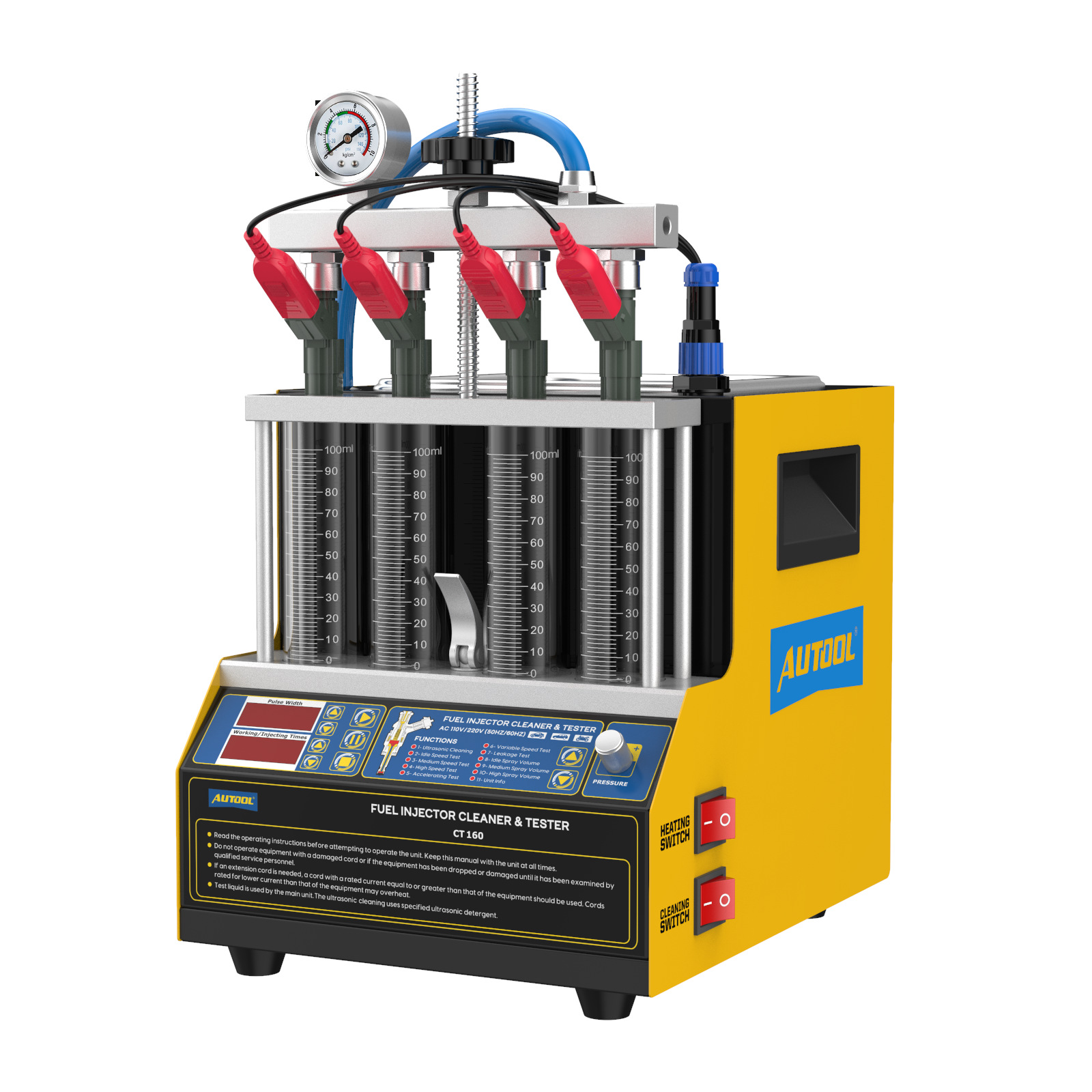 Autool CT160 boquilla de coche ultrasónico limpieza máquina detector limpieza fluido calefacción auto reparación equipo