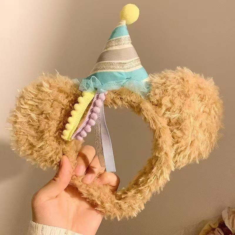 Cabeza de Navidad Duffy oso sombrero cuadrado aro de cabello dibujos animados rojos al por mayor vestido de Navidad peluche cabello Bundle