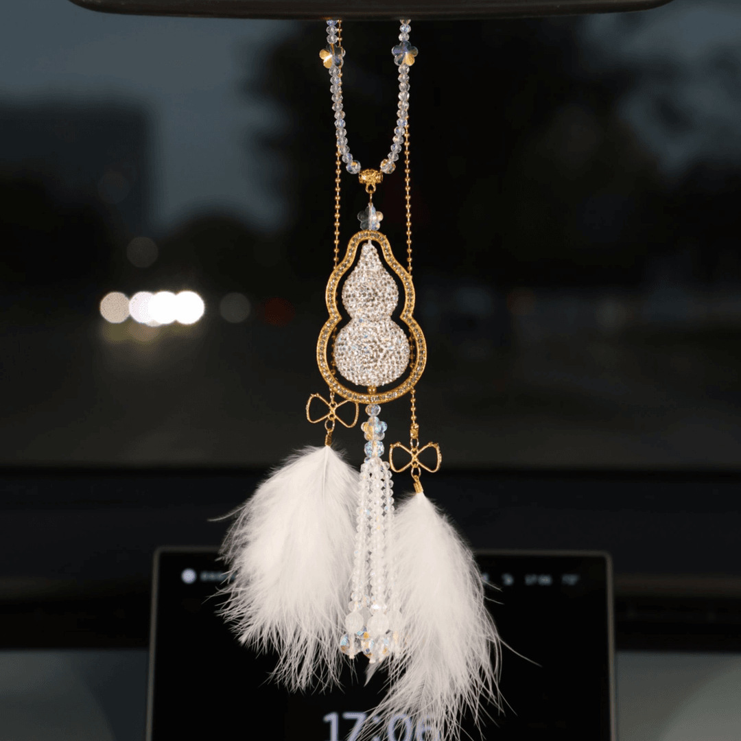Colgante de calabaza con diamantes ligeros de lujo para automóviles colgante de calabaza sensación de decoración interior de automóviles colgante de espejo retrovisor de automóvil mujer